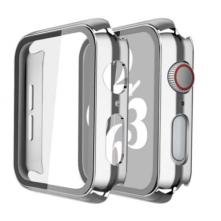 Apple Watch 42mm ochranné pouzdro+tvrzené sklo lesklé stříbrné