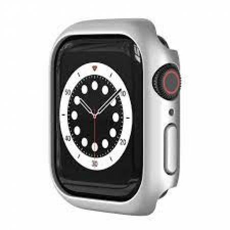 Apple Watch 45mm ochranné pouzdro+tvrzené sklo stříbrné matné