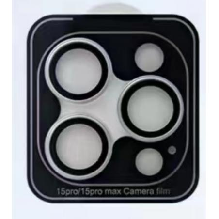 iPhone 15 Pro,15 Pro Max kamera tvrzené sklo stříbrné